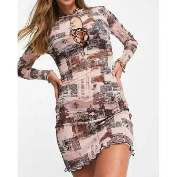 newspaper print bodycon dress Wholesale Newspaper Print Cami Dress  Stylewise Direct